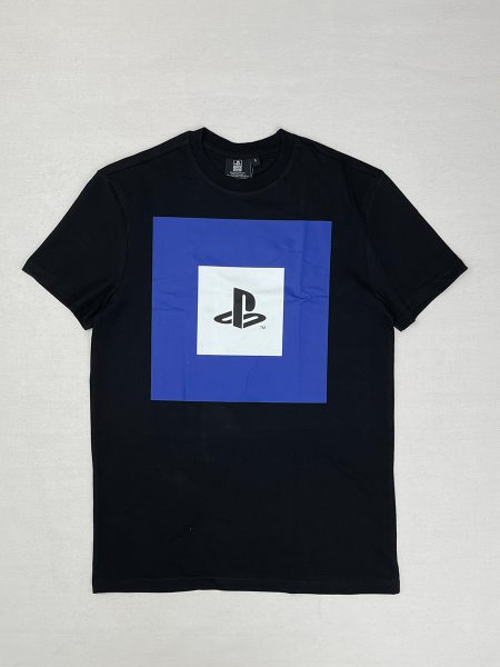 تیشرت زنانه و مردانه نخی وارداتی رنگ مشکی سایز اسمال نوشته Play Station